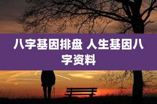 八字基因排盘 人生基因八字资料