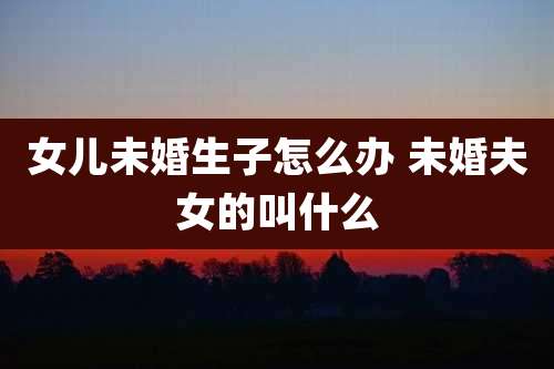 女儿未婚生子怎么办 未婚夫女的叫什么