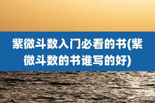 紫微斗数入门必看的书(紫微斗数的书谁写的好)