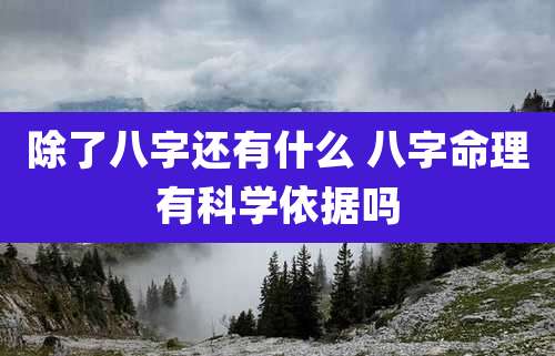 除了八字还有什么 八字命理有科学依据吗