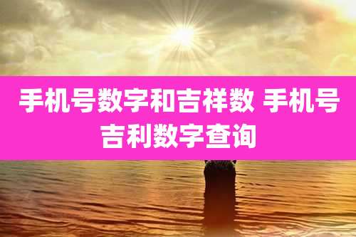 手机号数字和吉祥数 手机号吉利数字查询