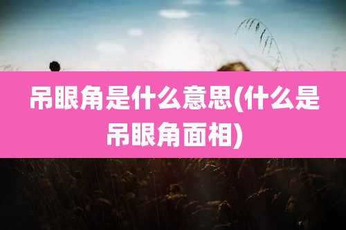 吊眼角是什么意思(什么是吊眼角面相)