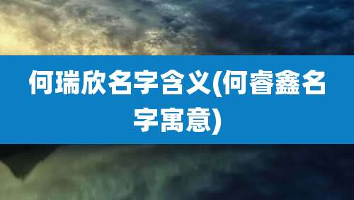 何瑞欣名字含义(何睿鑫名字寓意)