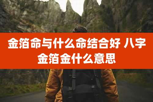 金箔命与什么命结合好 八字金箔金什么意思