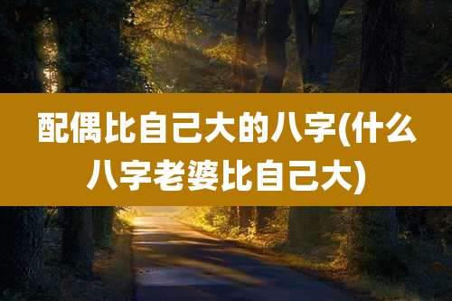 配偶比自己大的八字(什么八字老婆比自己大)
