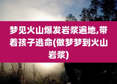 梦见火山爆发岩浆遍地,带着孩子逃命(做梦梦到火山岩浆)