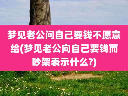 梦见老公问自己要钱不愿意给(梦见老公向自己要钱而吵架表示什么?)