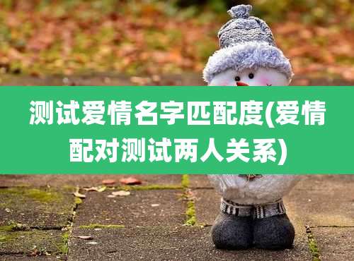 测试爱情名字匹配度(爱情配对测试两人关系)