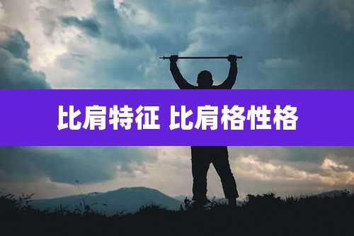 比肩特征 比肩格性格