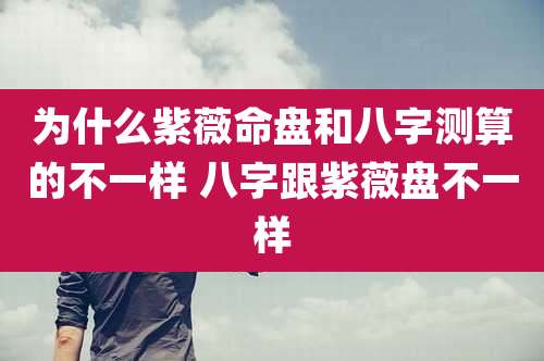 为什么紫薇命盘和八字测算的不一样 八字跟紫薇盘不一样