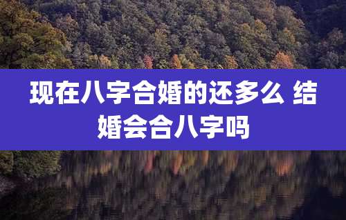 现在八字合婚的还多么 结婚会合八字吗