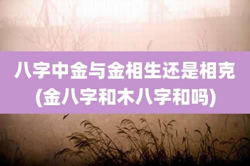 八字中金与金相生还是相克(金八字和木八字和吗)
