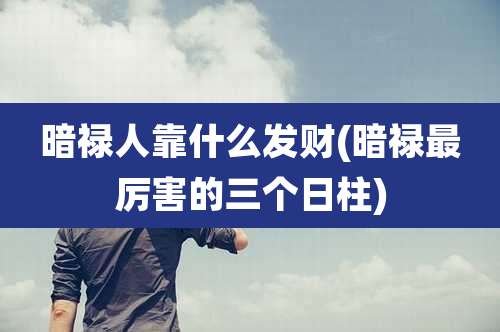 暗禄人靠什么发财(暗禄最厉害的三个日柱)