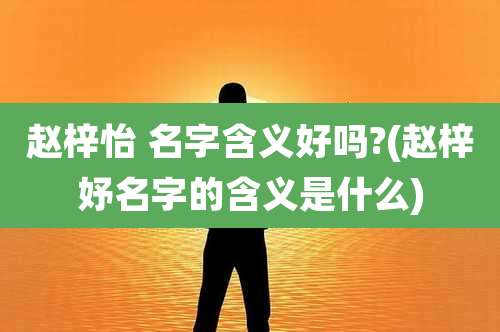 赵梓怡 名字含义好吗?(赵梓妤名字的含义是什么)