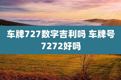 车牌727数字吉利吗 车牌号7272好吗