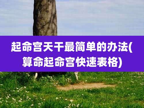 起命宫天干最简单的办法(算命起命宫快速表格)