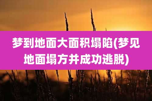 梦到地面大面积塌陷(梦见地面塌方并成功逃脱)