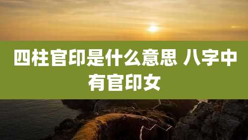 四柱官印是什么意思 八字中有官印女
