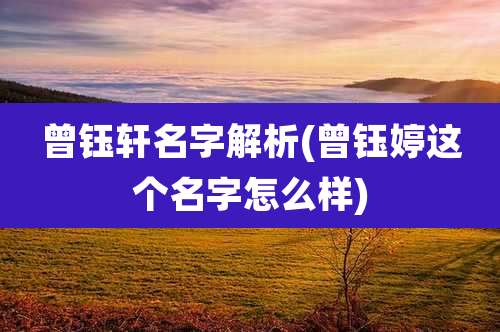 曾钰轩名字解析(曾钰婷这个名字怎么样)