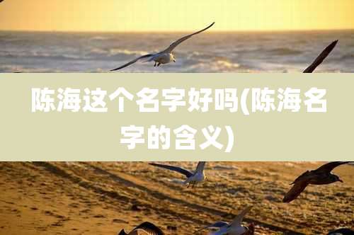 陈海这个名字好吗(陈海名字的含义)