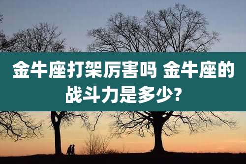 金牛座打架厉害吗 金牛座的战斗力是多少?