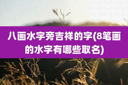 八画水字旁吉祥的字(8笔画的水字有哪些取名)