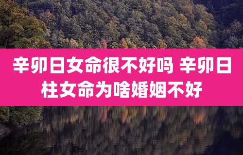 辛卯日女命很不好吗 辛卯日柱女命为啥婚姻不好