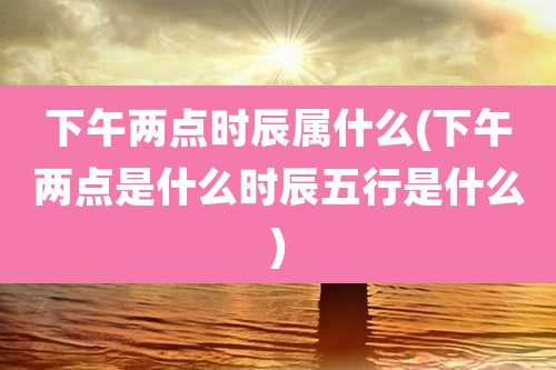 下午两点时辰属什么(下午两点是什么时辰五行是什么)
