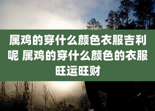 属鸡的穿什么颜色衣服吉利呢 属鸡的穿什么颜色的衣服旺运旺财