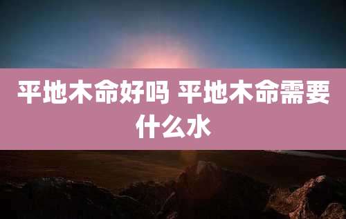 平地木命好吗 平地木命需要什么水