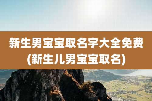 新生男宝宝取名字大全免费(新生儿男宝宝取名)