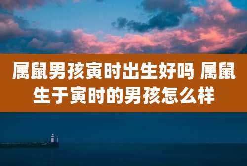 属鼠男孩寅时出生好吗 属鼠生于寅时的男孩怎么样