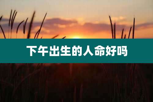 下午出生的人命好吗