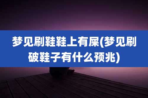 梦见刷鞋鞋上有屎(梦见刷破鞋子有什么预兆)