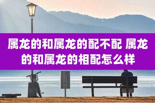 属龙的和属龙的配不配 属龙的和属龙的相配怎么样