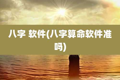 八字 软件(八字算命软件准吗)