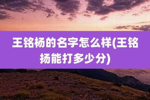 王铭杨的名字怎么样(王铭扬能打多少分)