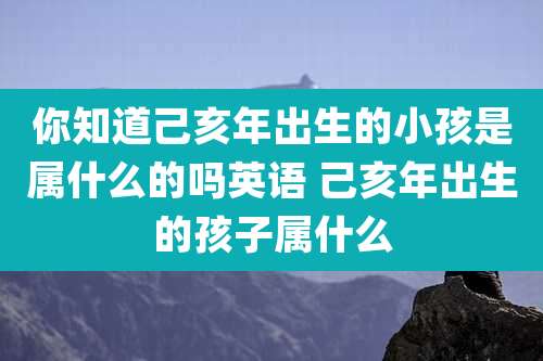 你知道己亥年出生的小孩是属什么的吗英语 己亥年出生的孩子属什么