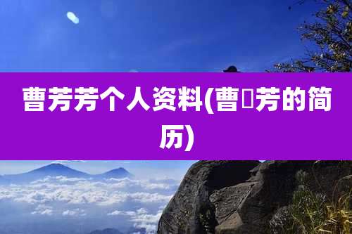 曹芳芳个人资料(曹烔芳的简历)