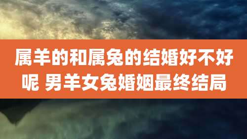 属羊的和属兔的结婚好不好呢 男羊女兔婚姻最终结局