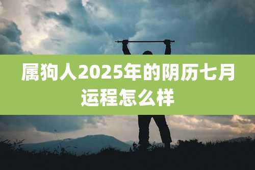 属狗人2025年的阴历七月运程怎么样