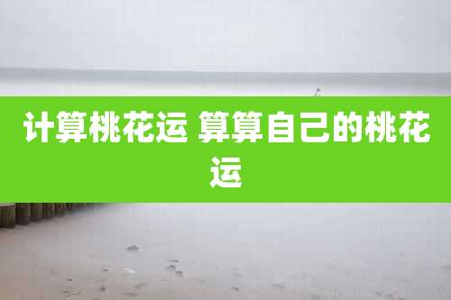 计算桃花运 算算自己的桃花运