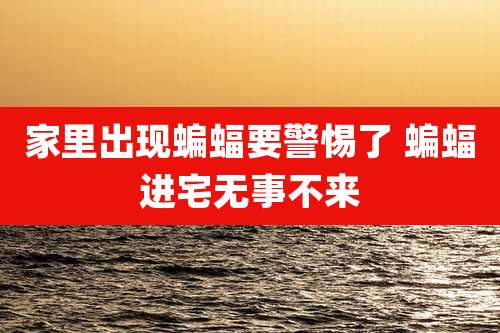 家里出现蝙蝠要警惕了 蝙蝠进宅无事不来