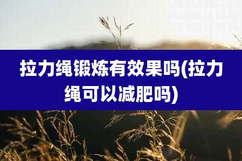 拉力绳锻炼有效果吗(拉力绳可以减肥吗)