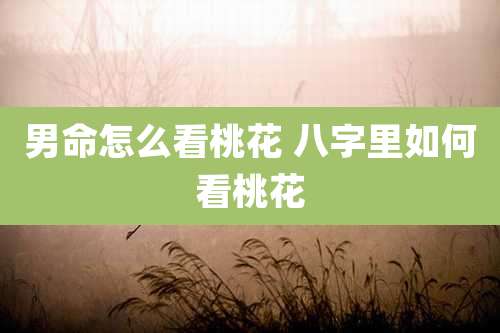 男命怎么看桃花 八字里如何看桃花