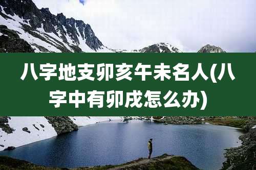 八字地支卯亥午未名人(八字中有卯戌怎么办)