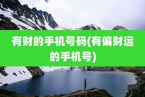 有财的手机号码(有偏财运的手机号)