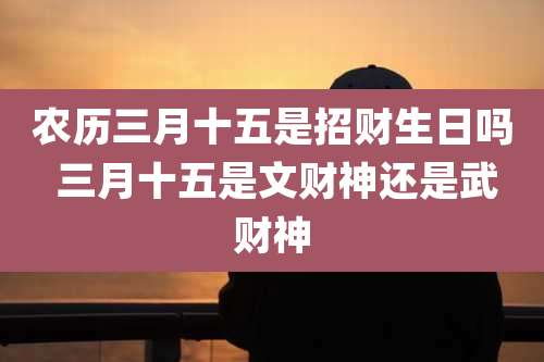 农历三月十五是招财生日吗 三月十五是文财神还是武财神