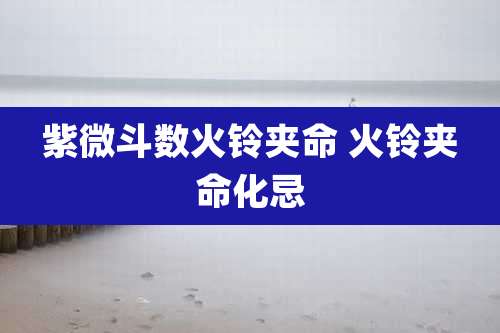 紫微斗数火铃夹命 火铃夹命化忌