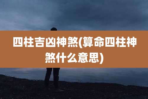 四柱吉凶神煞(算命四柱神煞什么意思)